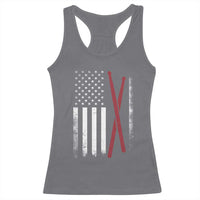 American Flag Drumsticks Racerback Tank Top USA Drummers Vintage Drum Sticks - Wonder Print Shop