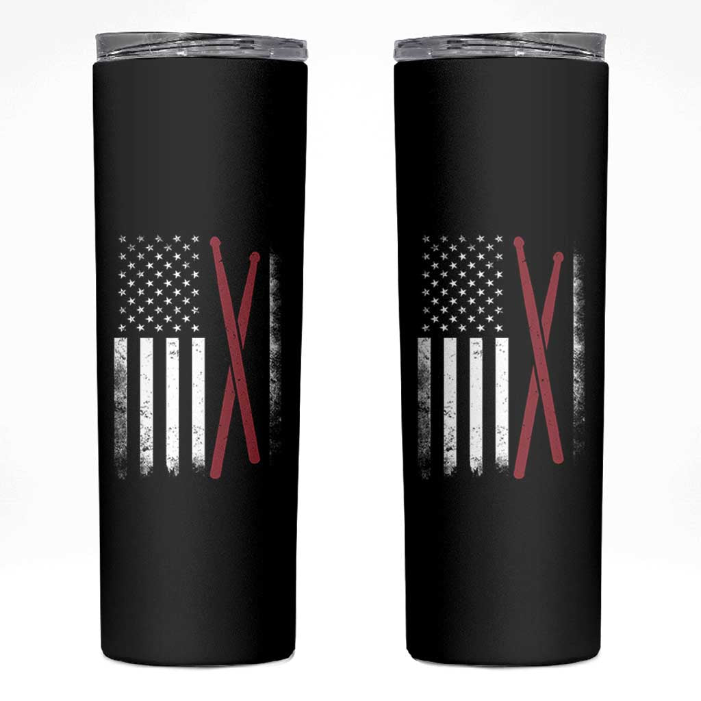 American Flag Drumsticks Skinny Tumbler USA Drummers Vintage Drum Sticks - Wonder Print Shop