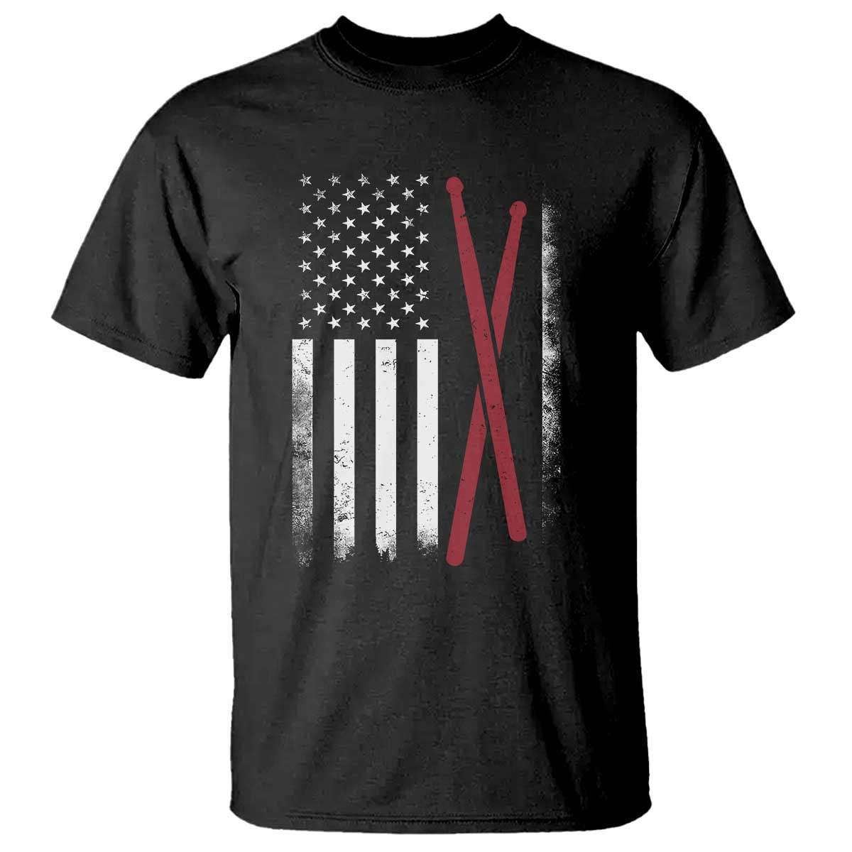 American Flag Drumsticks T Shirt USA Drummers Vintage Drum Sticks - Wonder Print Shop