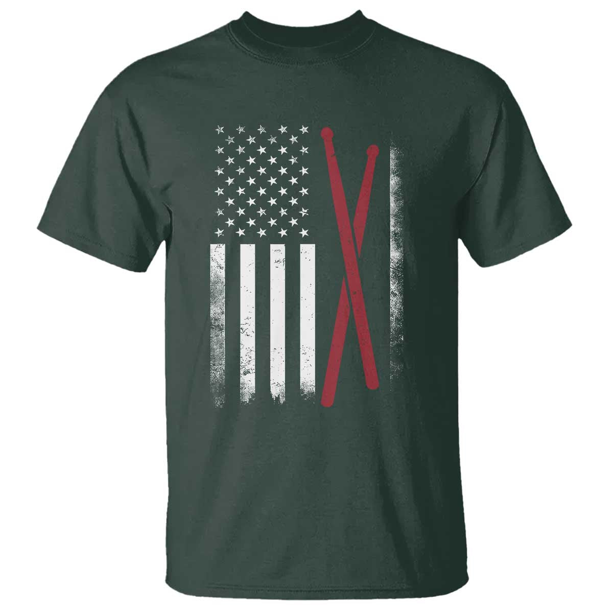 American Flag Drumsticks T Shirt USA Drummers Vintage Drum Sticks - Wonder Print Shop