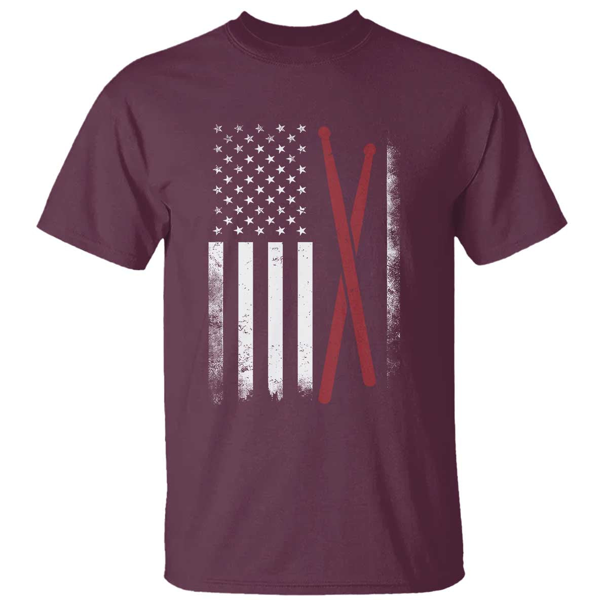American Flag Drumsticks T Shirt USA Drummers Vintage Drum Sticks - Wonder Print Shop