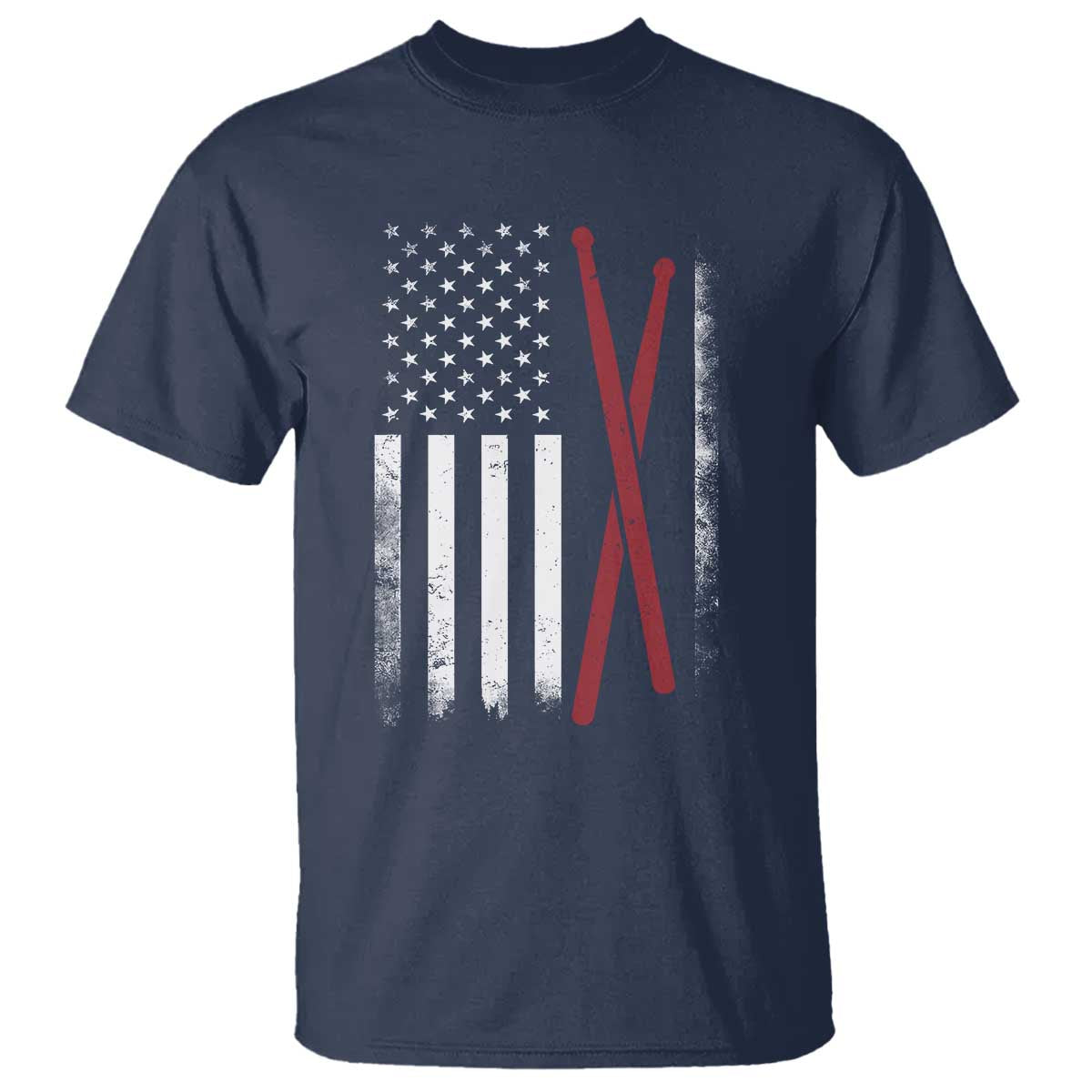 American Flag Drumsticks T Shirt USA Drummers Vintage Drum Sticks - Wonder Print Shop