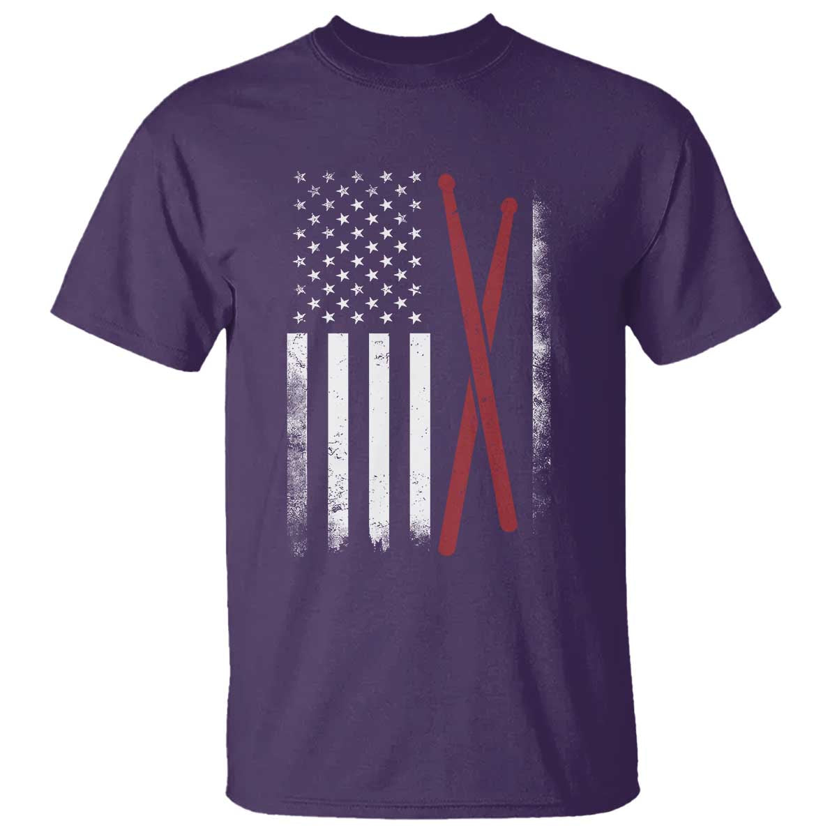 American Flag Drumsticks T Shirt USA Drummers Vintage Drum Sticks - Wonder Print Shop