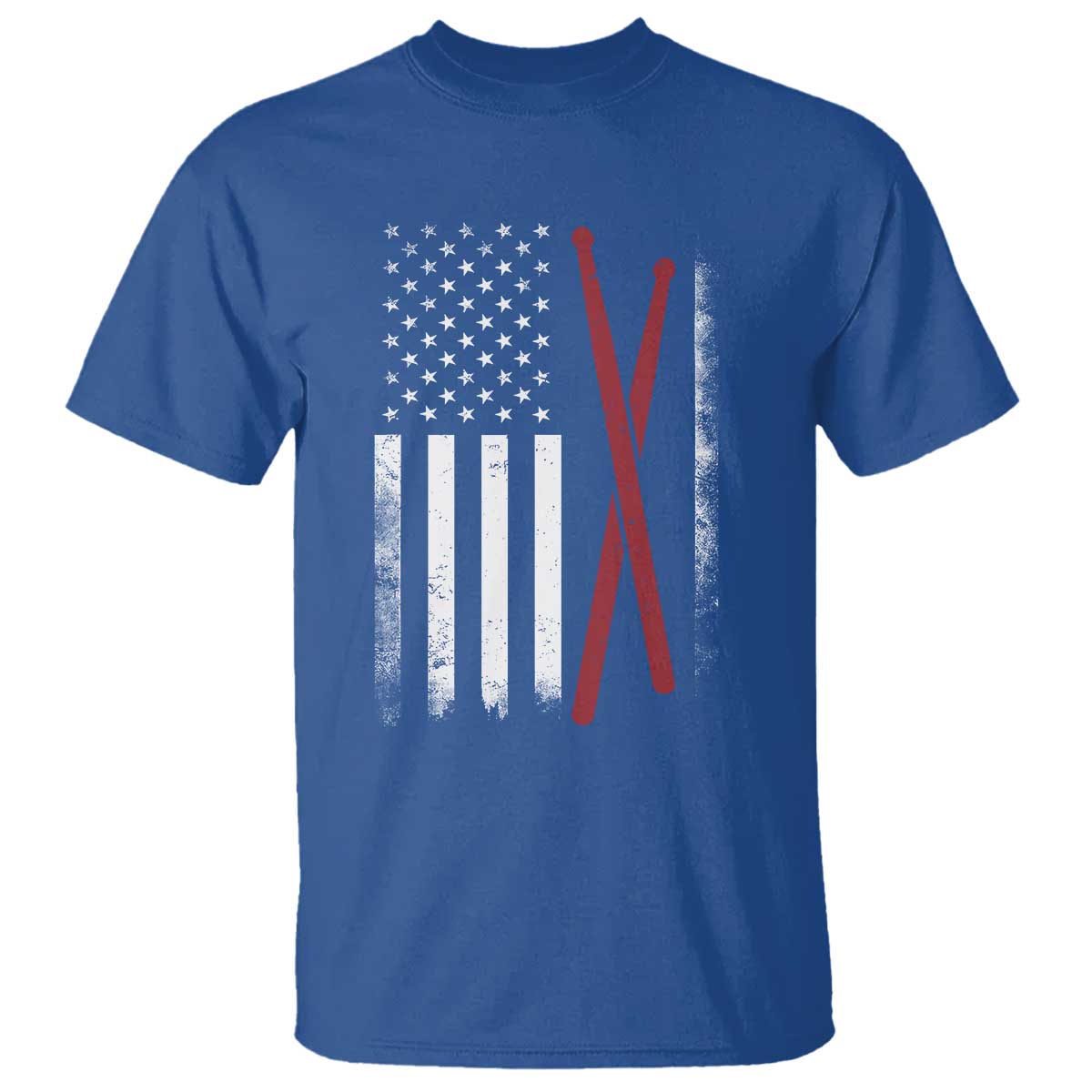 American Flag Drumsticks T Shirt USA Drummers Vintage Drum Sticks - Wonder Print Shop