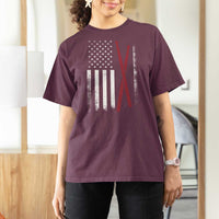 American Flag Drumsticks T Shirt For Women USA Drummers Vintage Drum Sticks - Wonder Print Shop