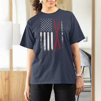 American Flag Drumsticks T Shirt For Women USA Drummers Vintage Drum Sticks - Wonder Print Shop