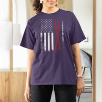 American Flag Drumsticks T Shirt For Women USA Drummers Vintage Drum Sticks - Wonder Print Shop