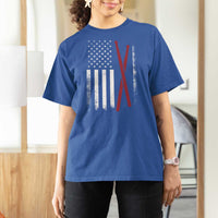 American Flag Drumsticks T Shirt For Women USA Drummers Vintage Drum Sticks - Wonder Print Shop