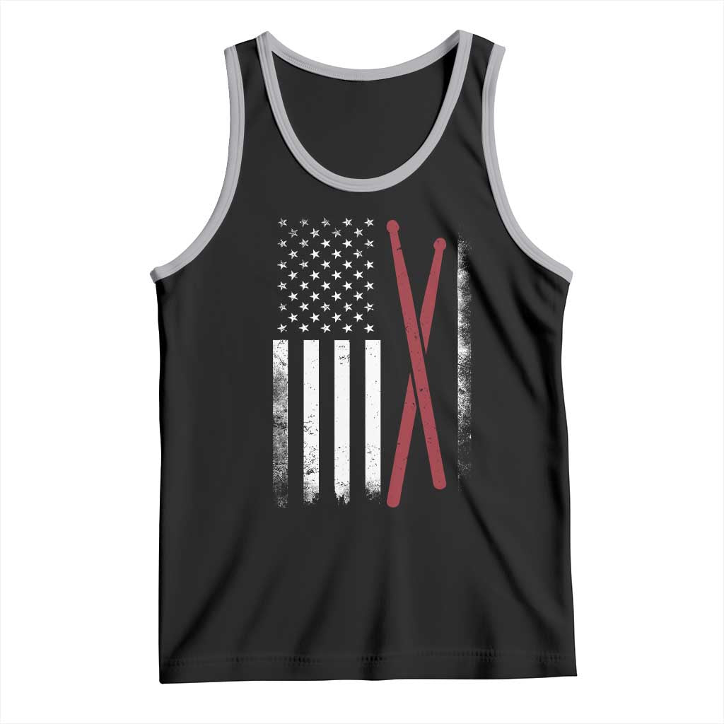 American Flag Drumsticks Tank Top USA Drummers Vintage Drum Sticks - Wonder Print Shop