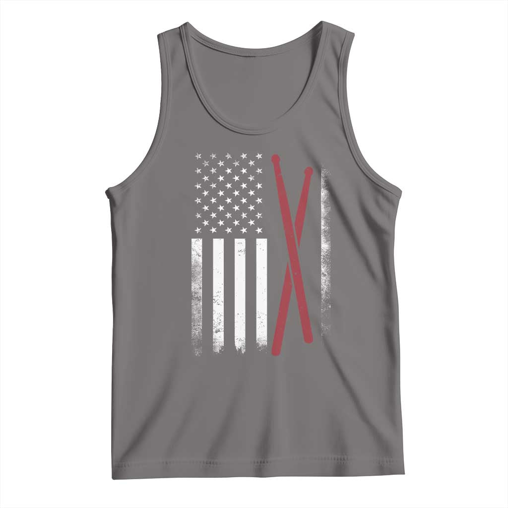 American Flag Drumsticks Tank Top USA Drummers Vintage Drum Sticks - Wonder Print Shop