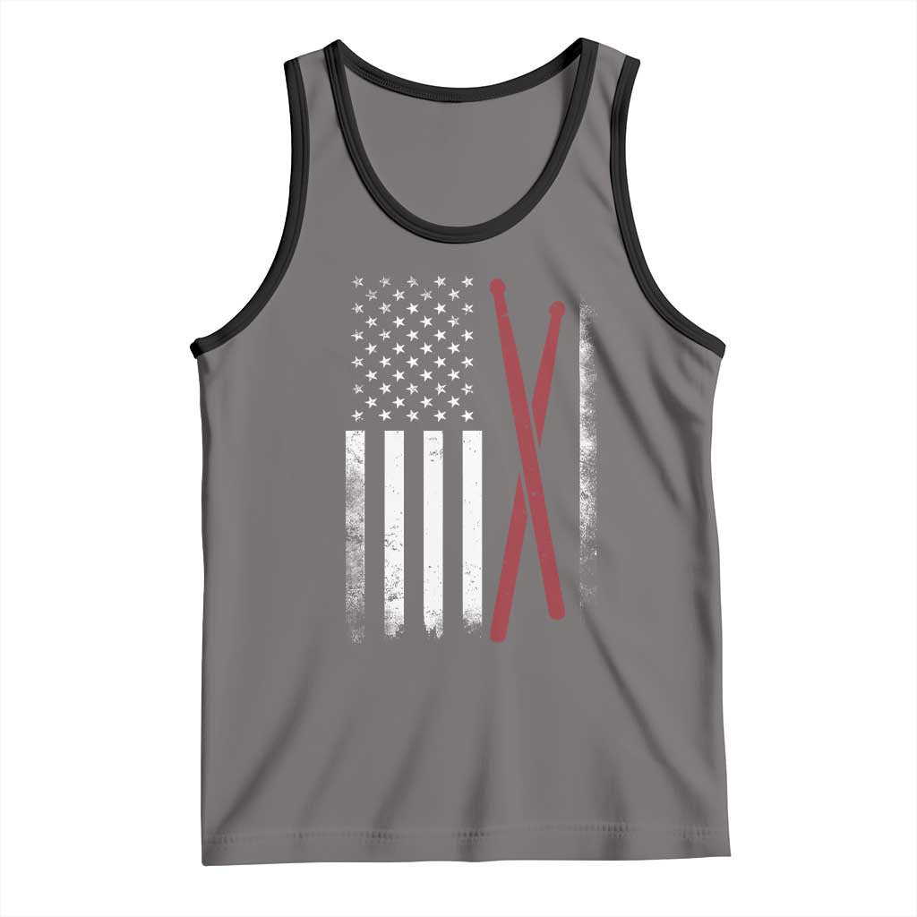 American Flag Drumsticks Tank Top USA Drummers Vintage Drum Sticks - Wonder Print Shop