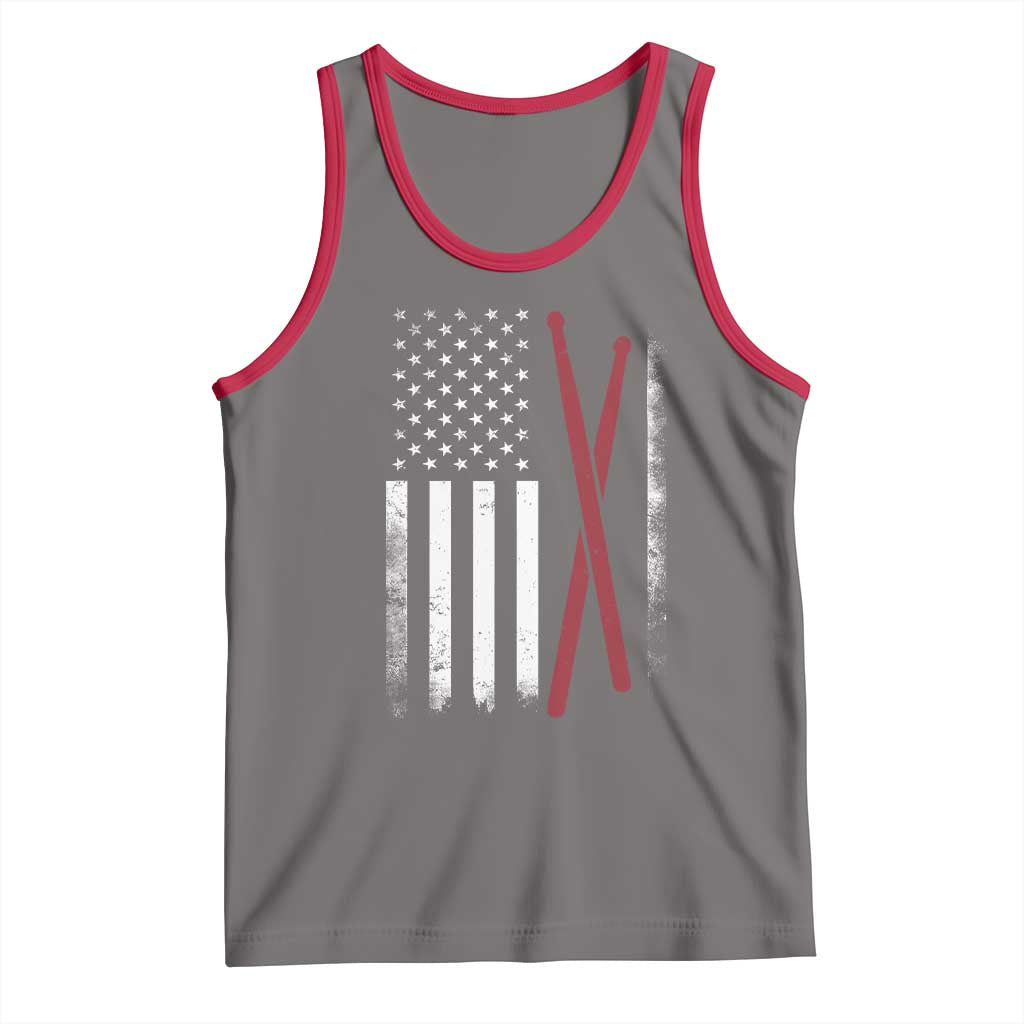 American Flag Drumsticks Tank Top USA Drummers Vintage Drum Sticks - Wonder Print Shop