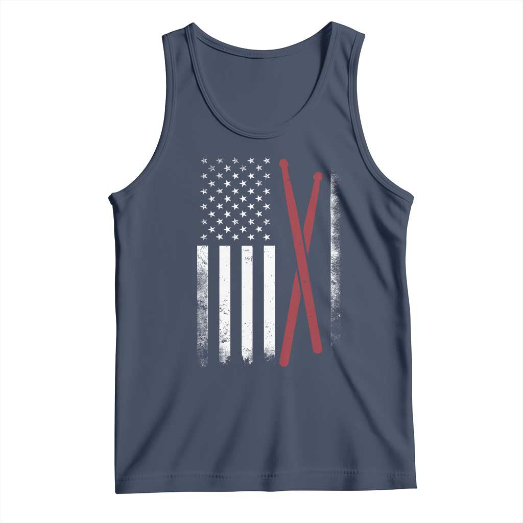 American Flag Drumsticks Tank Top USA Drummers Vintage Drum Sticks - Wonder Print Shop