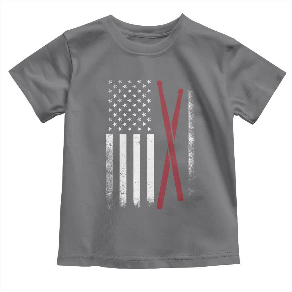 American Flag Drumsticks Toddler T Shirt USA Drummers Vintage Drum Sticks - Wonder Print Shop