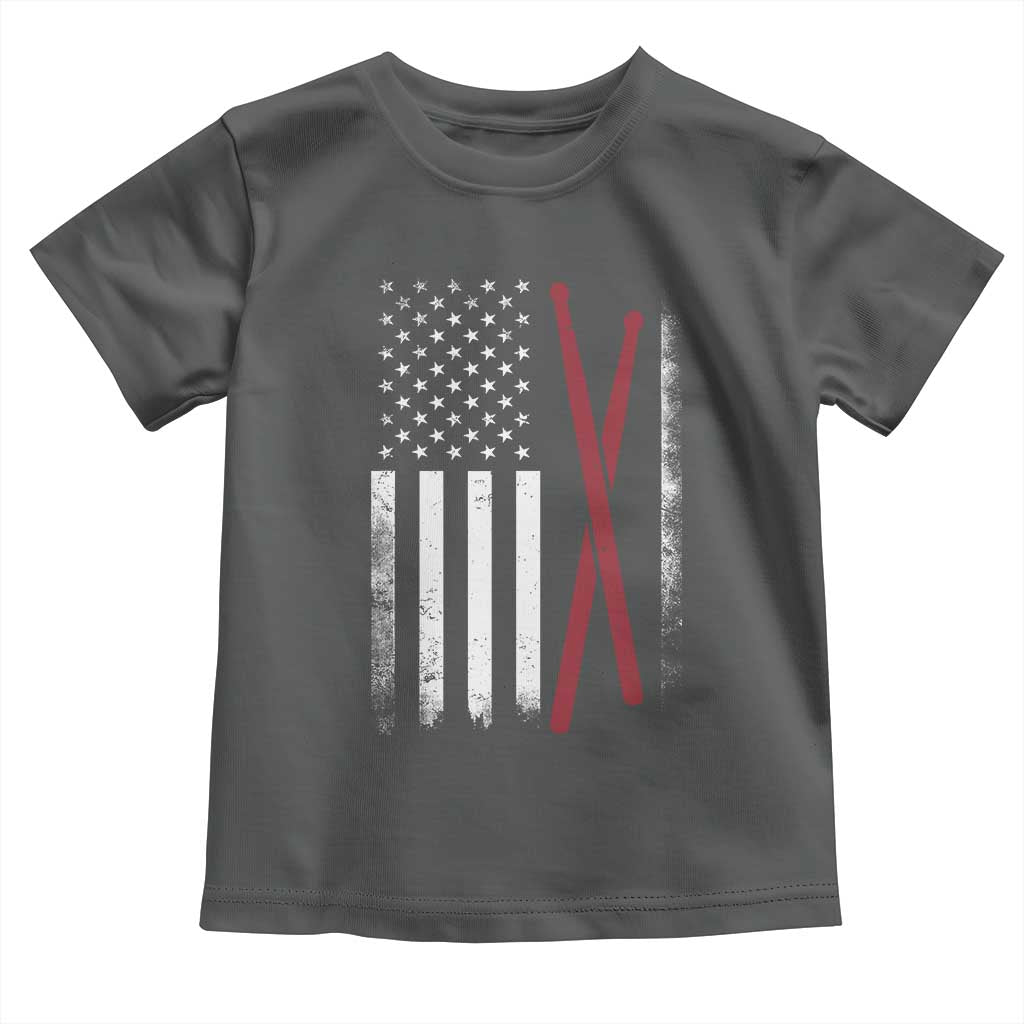 American Flag Drumsticks Toddler T Shirt USA Drummers Vintage Drum Sticks - Wonder Print Shop