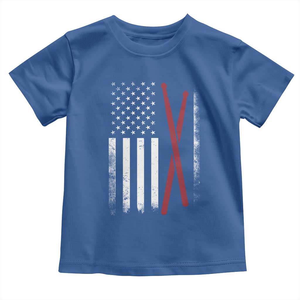 American Flag Drumsticks Toddler T Shirt USA Drummers Vintage Drum Sticks - Wonder Print Shop