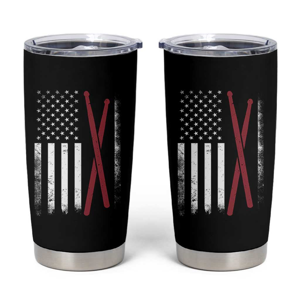American Flag Drumsticks Tumbler Cup USA Drummers Vintage Drum Sticks - Wonder Print Shop