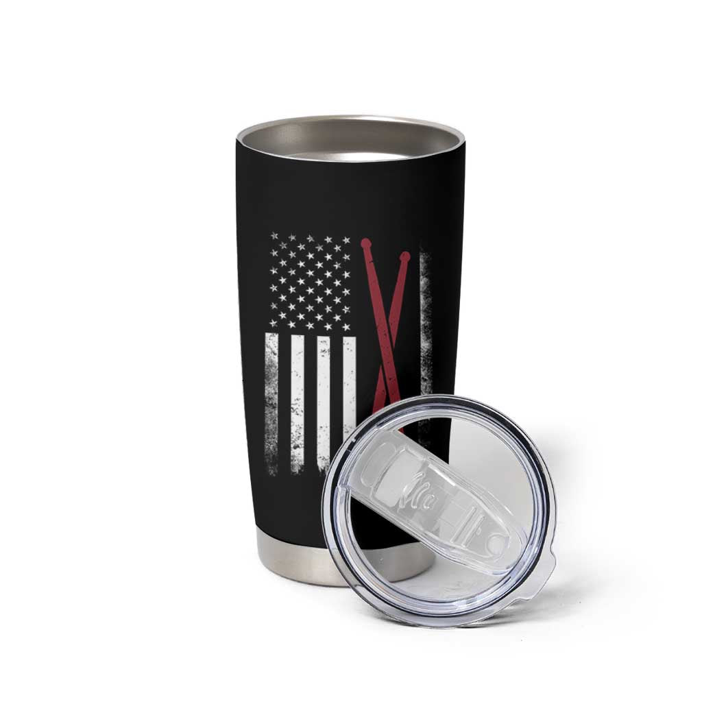 American Flag Drumsticks Tumbler Cup USA Drummers Vintage Drum Sticks - Wonder Print Shop