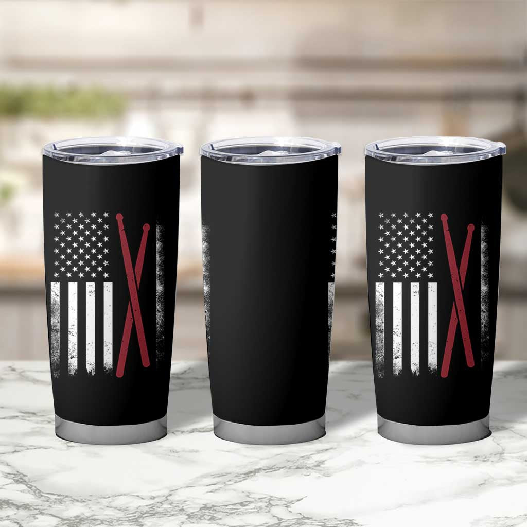 American Flag Drumsticks Tumbler Cup USA Drummers Vintage Drum Sticks - Wonder Print Shop