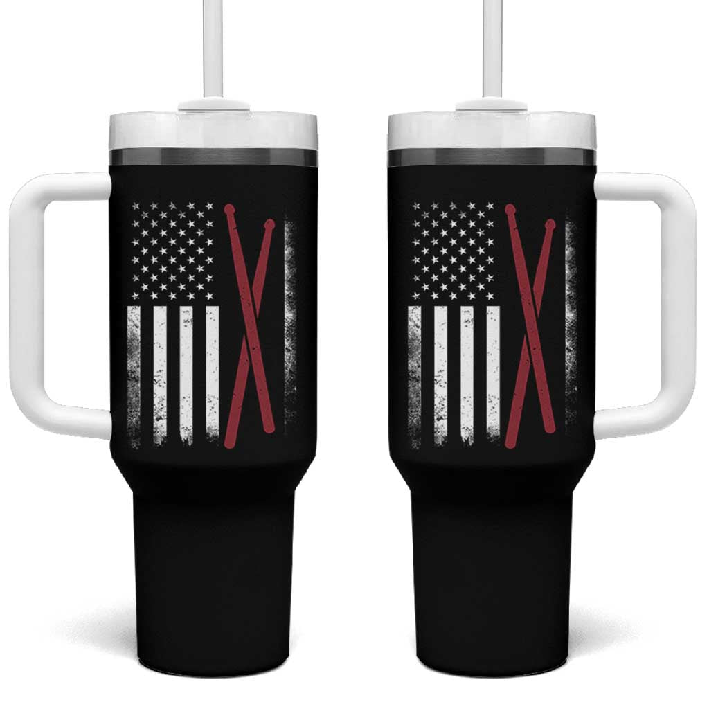American Flag Drumsticks Tumbler With Handle USA Drummers Vintage Drum Sticks - Wonder Print Shop