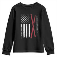 American Flag Drumsticks Youth Sweatshirt USA Drummers Vintage Drum Sticks - Wonder Print Shop