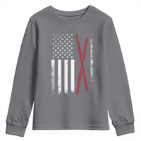 American Flag Drumsticks Youth Sweatshirt USA Drummers Vintage Drum Sticks - Wonder Print Shop