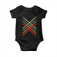 Retro Vintage Drummer Baby Onesie 70s 80s Distressed Drum Sticks - Wonder Print Shop