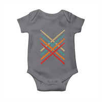 Retro Vintage Drummer Baby Onesie 70s 80s Distressed Drum Sticks - Wonder Print Shop
