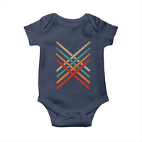Retro Vintage Drummer Baby Onesie 70s 80s Distressed Drum Sticks - Wonder Print Shop