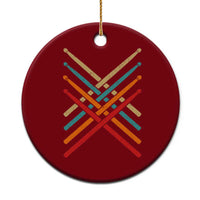 Retro Vintage Drummer Ceramic Ornament 70s 80s Distressed Drum Sticks - Wonder Print Shop