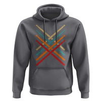 Retro Vintage Drummer Hoodie 70s 80s Distressed Drum Sticks - Wonder Print Shop
