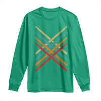 Retro Vintage Drummer Long Sleeve Shirt 70s 80s Distressed Drum Sticks - Wonder Print Shop