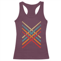 Retro Vintage Drummer Racerback Tank Top 70s 80s Distressed Drum Sticks - Wonder Print Shop