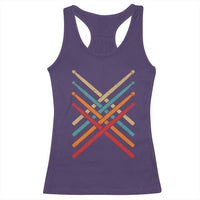 Retro Vintage Drummer Racerback Tank Top 70s 80s Distressed Drum Sticks - Wonder Print Shop