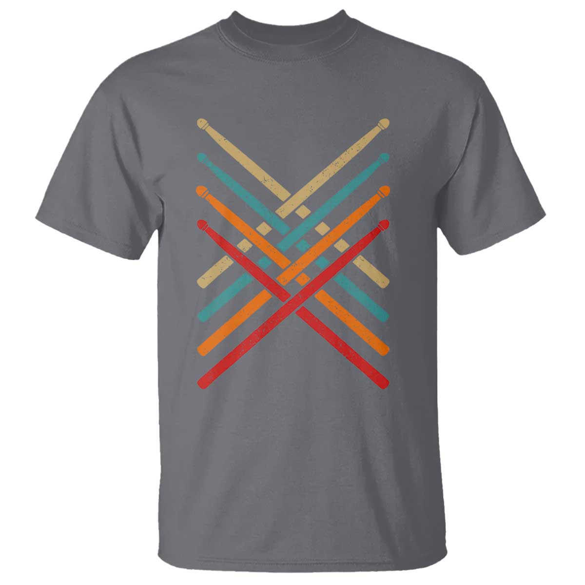 Retro Vintage Drummer T Shirt 70s 80s Distressed Drum Sticks - Wonder Print Shop