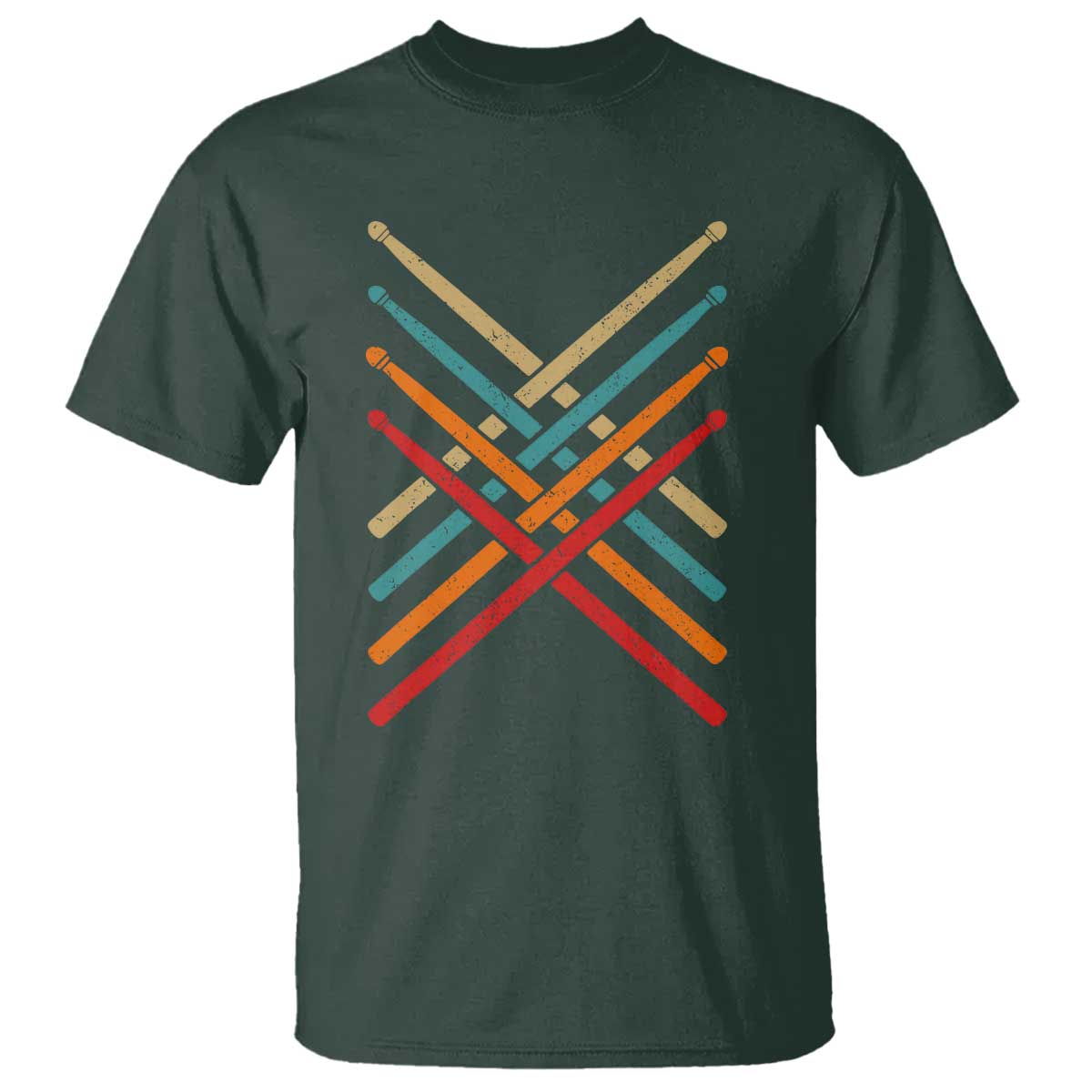 Retro Vintage Drummer T Shirt 70s 80s Distressed Drum Sticks - Wonder Print Shop