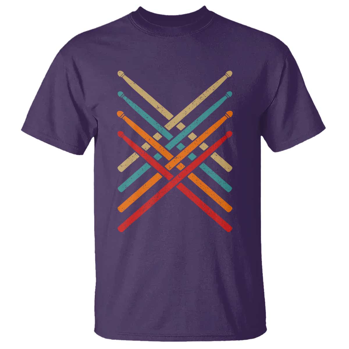 Retro Vintage Drummer T Shirt 70s 80s Distressed Drum Sticks - Wonder Print Shop