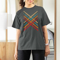 Retro Vintage Drummer T Shirt For Women 70s 80s Distressed Drum Sticks - Wonder Print Shop