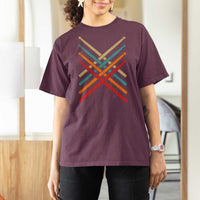 Retro Vintage Drummer T Shirt For Women 70s 80s Distressed Drum Sticks - Wonder Print Shop