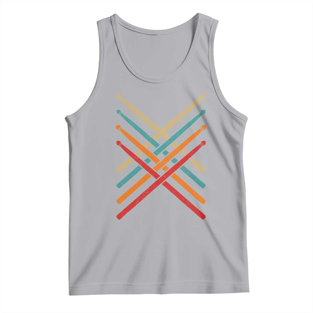 Retro Vintage Drummer Tank Top 70s 80s Distressed Drum Sticks - Wonder Print Shop