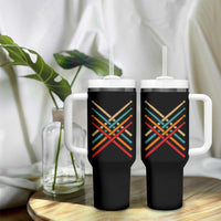 Retro Vintage Drummer Tumbler With Handle 70s 80s Distressed Drum Sticks - Wonder Print Shop