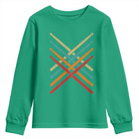 Retro Vintage Drummer Youth Sweatshirt 70s 80s Distressed Drum Sticks - Wonder Print Shop