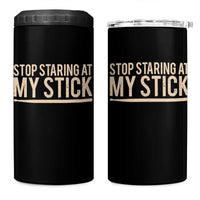 Funny Drumming 4 in 1 Can Cooler Tumbler Stop Staring At My Stick Drummer - Wonder Print Shop