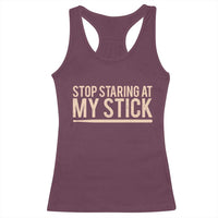 Funny Drumming Racerback Tank Top Stop Staring At My Stick Drummer - Wonder Print Shop