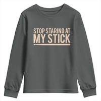 Funny Drumming Youth Sweatshirt Stop Staring At My Stick Drummer - Wonder Print Shop