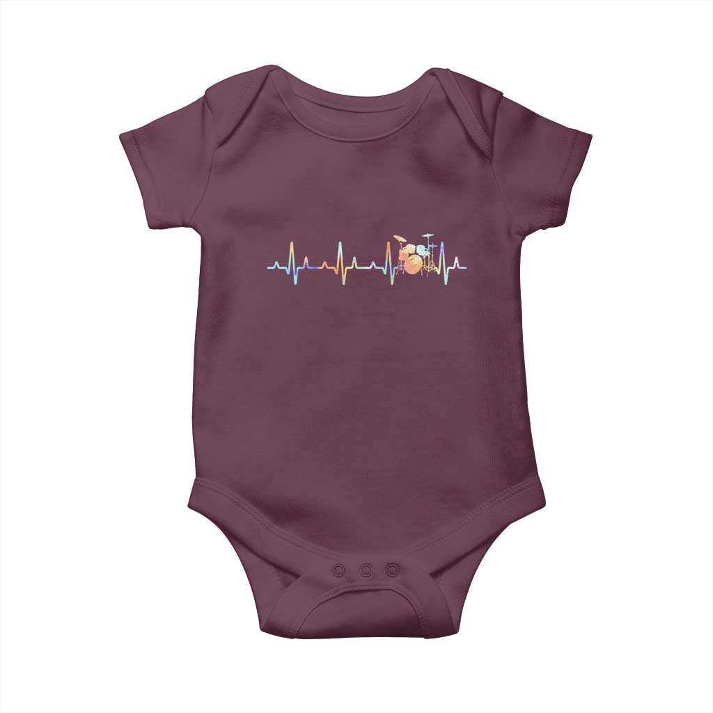 Drums Heartbeat Baby Onesie Drummer Percussionist Silhouette - Wonder Print Shop