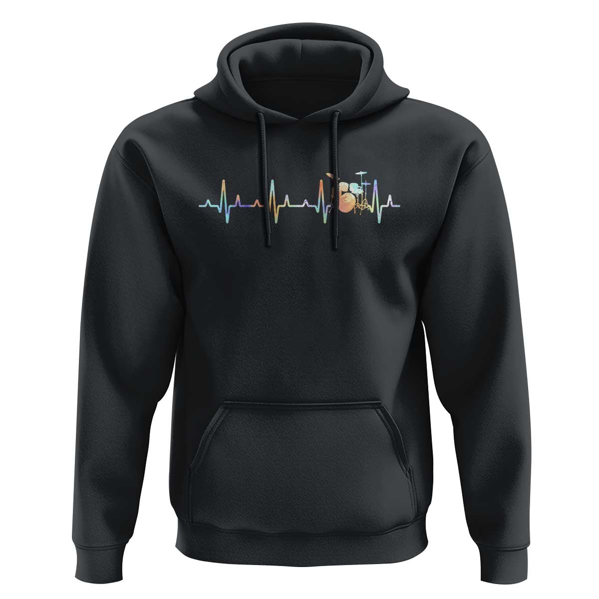 Drums Heartbeat Hoodie Drummer Percussionist Silhouette - Wonder Print Shop