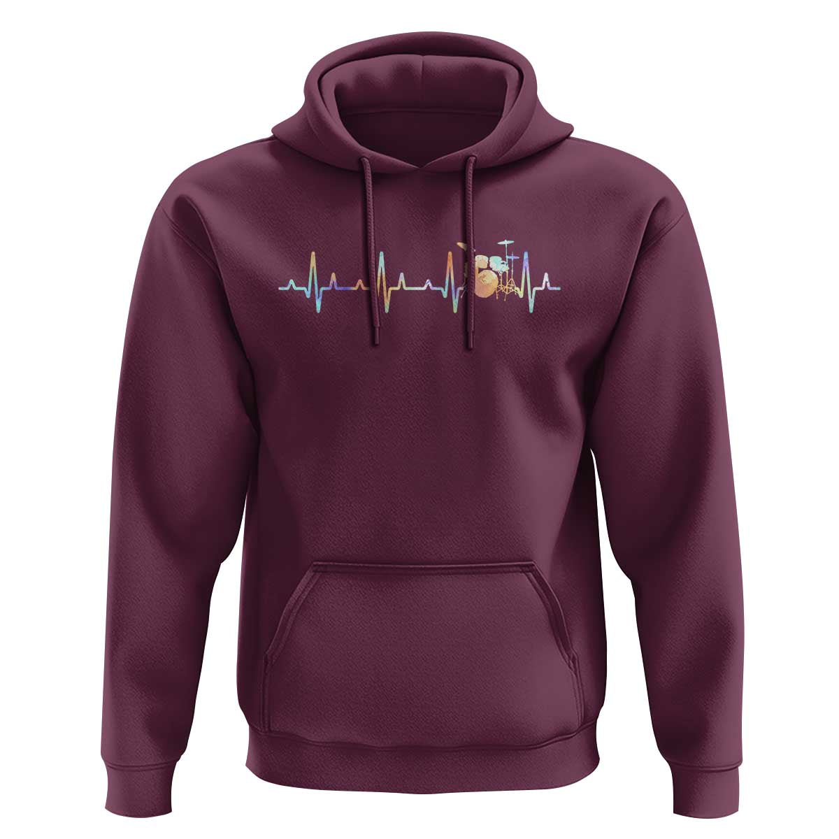 Drums Heartbeat Hoodie Drummer Percussionist Silhouette - Wonder Print Shop
