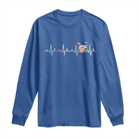 Drums Heartbeat Long Sleeve Shirt Drummer Percussionist Silhouette - Wonder Print Shop