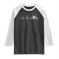 Drums Heartbeat Raglan Shirt Drummer Percussionist Silhouette - Wonder Print Shop